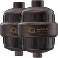 weAQUA Heavy Duty Shower Filter Family 2 PACK – 99% Removal for Hard Water, Chlorine, Fluoride, Heavy Metals, Micro-life, Organics and More (Oil Rubbed Bronze)