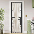 NICETOWN 80 inches Sidelight Door Curtains for French Door Linen Sheer Window Panels for Kitchen Patio Glass Adjuatble Curtains with Tieback, 26 x 80 Inches, 1 Panel, Linen