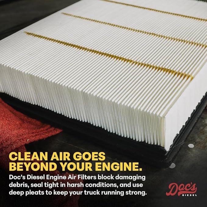 Doc's Diesel Engine Air Filter DPA10660 | Compatible with Chevrolet/GMC 6.6L Duramax 2500HD, 3500HD 2017-2019 | Replaces A3231C