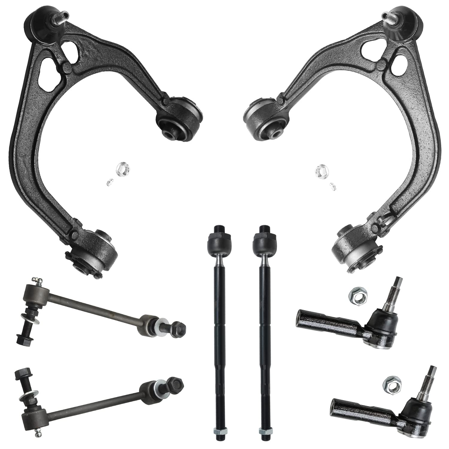 Detroit Axle - RWD Front End Suspension Kit for Chrysler 300 Dodge Challenger Charger Magnum, 2 Upper Control Arms 4 Inner Outer