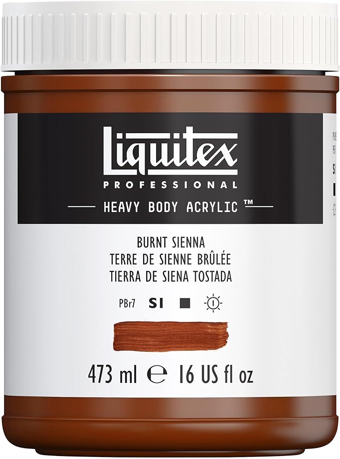 Liquitex Professional Heavy Body Acrylic Paint, 16-oz (473ml) Pot, Burnt Sienna