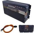 5000W Power Inverter 48V DC to 110V AC Converter with LED Display Dual AC Outlets Dual Fans Radiating for RV, Camp, Boat and Home Emergency Portable Pure Sine Wave Inverter (LED Screen, 5000W 48V)