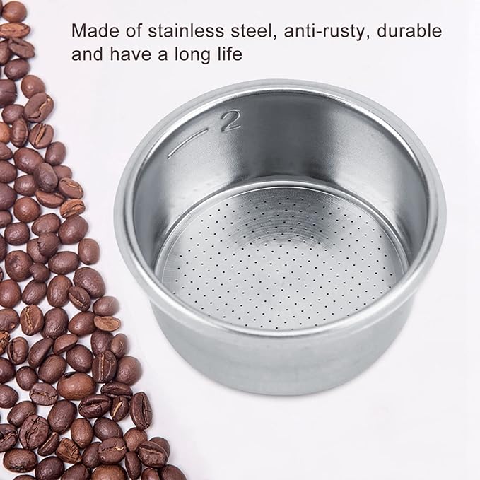 Coffee Filters Basket, Stainless Steel Coffee Filter Fit Reusable Basket Strainer Portable Brewers Extraction for Most Makers