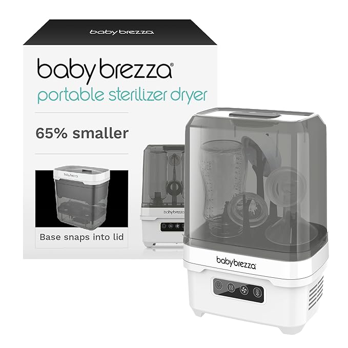 Baby Brezza Portable Baby Bottle Sterilizer Dryer for Travel - Mini Sterilizer Fits Bottles, Pump Parts and Accessories