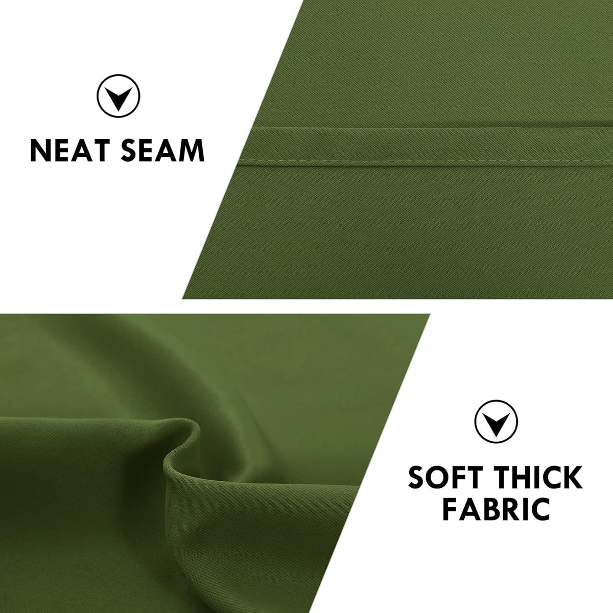 DWCN Blackout Curtains Room Darkening Thermal Insulated Bedroom Curtains Window Curtain Panels, 38 x 84 inches Long, Set of 2 Olive Green Rod Pocket Drapes