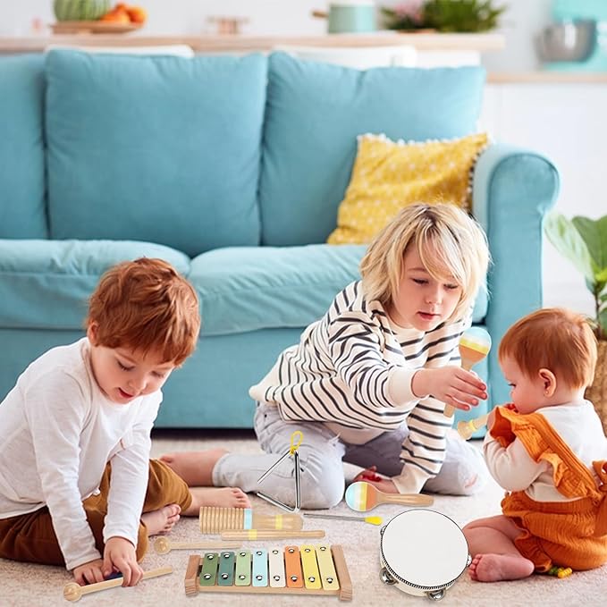 Toys for 1 2 3 4 Year Old Boys Girls, Musical Instruments Set for Toddler Age 1-2 2-3 3-4, Baby Montessori Toy Gifts for Early Learning, Christmas Birthday Gift for Toddler Boy Girl Toys