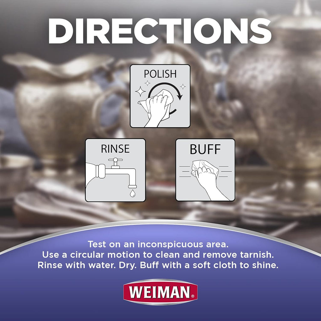 Weiman Jewelry Polish Cleaner, Tarnish Remover Wipes - 40 Count - Use on Silver Jewelry Antique Silver Gold Brass Copper and Aluminum