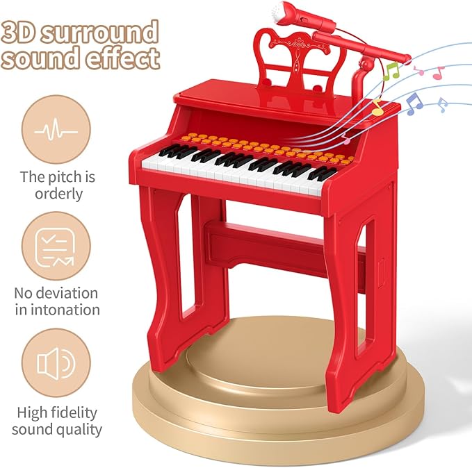 Toy Pianos for Kids Ages 3-7 - Children's Musical Keyboard for Beginners Boys Girls Birthday Gift Learning Piano 37 Keys 4 5 6 8 Years Old Girls and Boys Birthday Gift