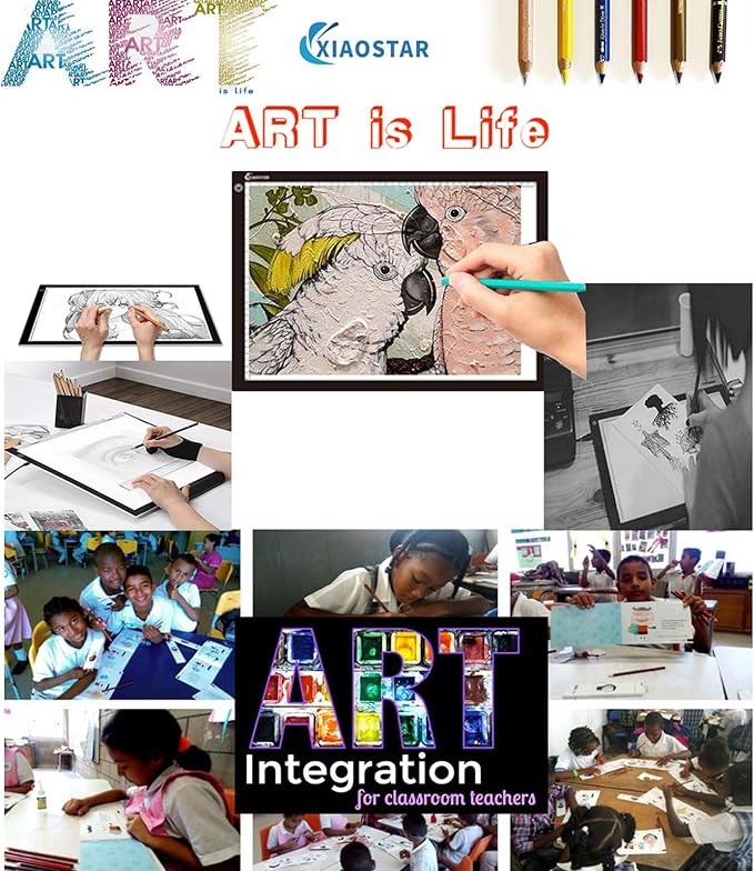 Light Box Drawing Pad A3, Tracing Board with Type-C Charge Cable and Brightness Adjustable for Artists, AnimationDrawing, Sketching, Animation, X-ray Viewing (A3-S)
