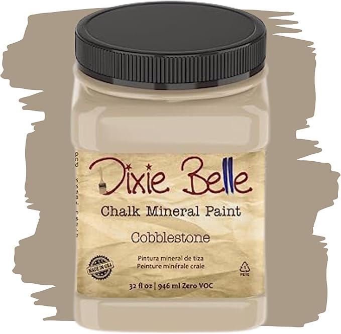 Dixie Belle Paint Company Chalk Finish Furniture Paint - Cobblestone (32oz) - Matte Weathered Stone Chic Chalk Mineral DIY Furniture Paint