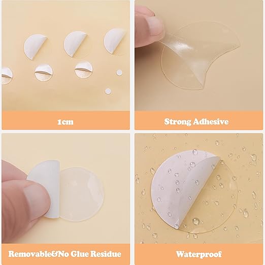 1020 PCS(0.39") Double Sided Sticky Dots Removable Strong Adhesive Tack Heavy Duty Sticky Pads Putty No Traces Clear Sticky Tack for Picture, Poster, Art Craft, Decoration, Party Office Supplies