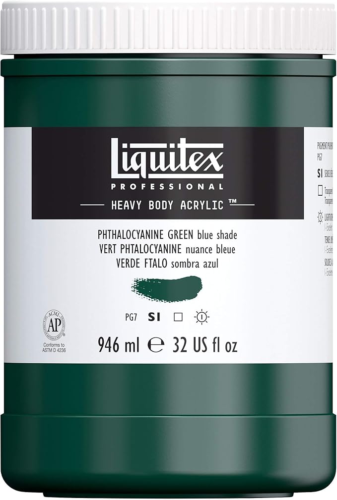 Liquitex Professional Heavy Body Acrylic Paint, 32-oz (946ml) Pot, Phthalocyanine Green (Blue Shade)