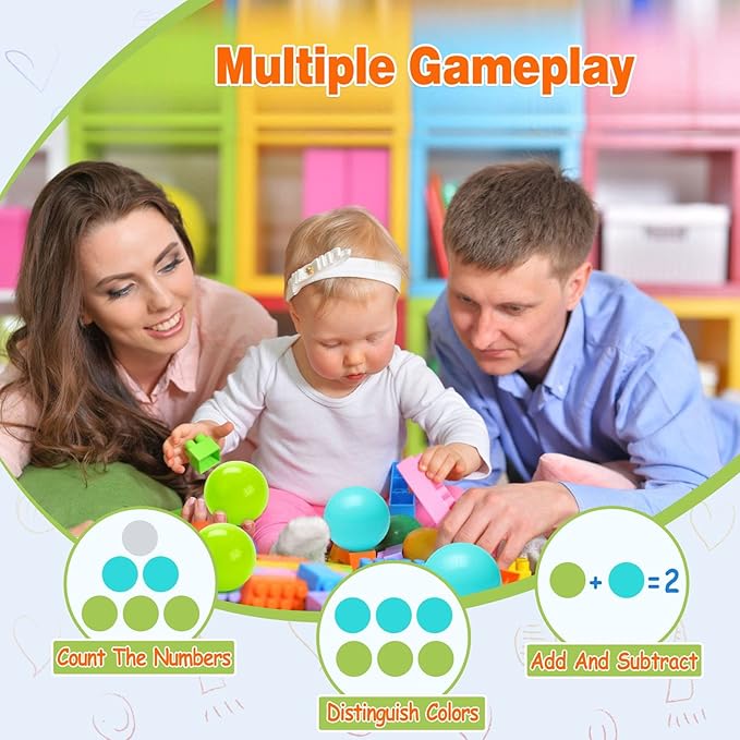 Vanland Ball Pit Balls for Baby and Toddler Phthalate Free BPA Free Crush Proof Plastic - Multicolored Pit Balls in Reusable Play Toys for Kids with Storage Bag