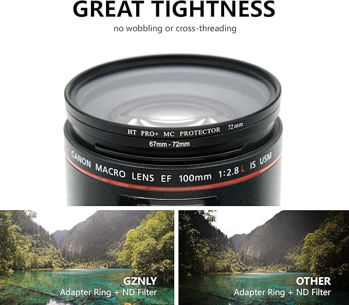 62mm to 58mm Step Up Ring Filter Adapter Black Metal Step up Adapter Rings Compatible with All Brand UV CPL ND Camera Lens Filter Step Down Ring (62mm-58mm)