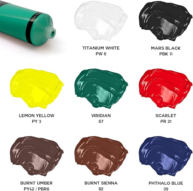 GOTIDEAL Craft Acrylic Paint Set,8 Primary Colors（(120ml,4 oz) Rich Pigments Non-Toxic Washable, Professional Paint for Pouring on Canvas, Rocks, Ceramic, Fabric, Leather, Ideal for Artist, Adults