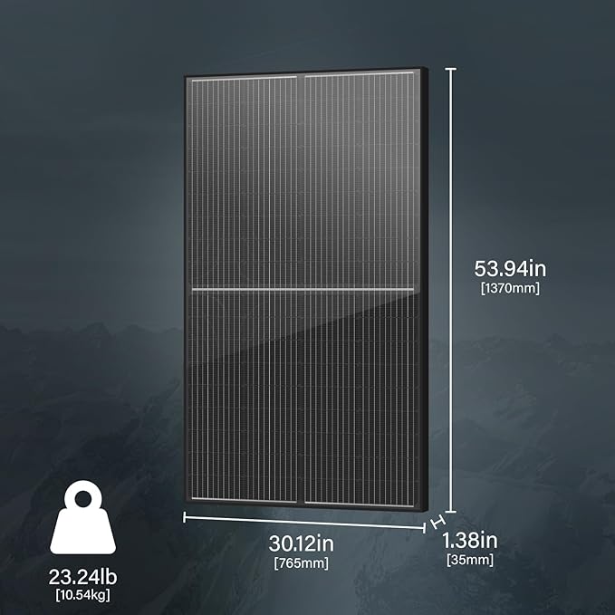 Newpowa Bifacial 200 Watt 12 Volt Solar Panel 10BB Monocrystalline Double-Side 25% High-Efficiency, PV Module Power Charger for RV Marine Boat Farm and Other Off-Grid Applications