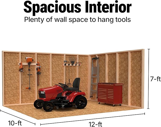 Handy Home Products Designer 12x10 Wooden Storage Shed with Dormer, Windows, and Floor Kit- Paint and Shingles not Included