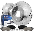 Detroit Axle - Front Brake Kit for 1998 1999 Dodge Durango / 1999 Dakota Drilled & Slotted Brake Rotors Ceramic Brakes Pads Hard