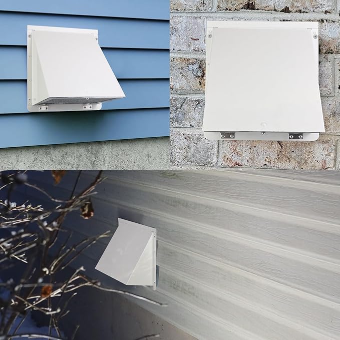 12 Inch Hooded Wall Vent with Screen and Damper,Outdoor Wall Exhaust Cover Cap Dryer Vent Cover for Duct HVAC Dryer AC Range Hood Exterior Cooling Ventilation and Outside Air Exhaust,Galvanized Steel