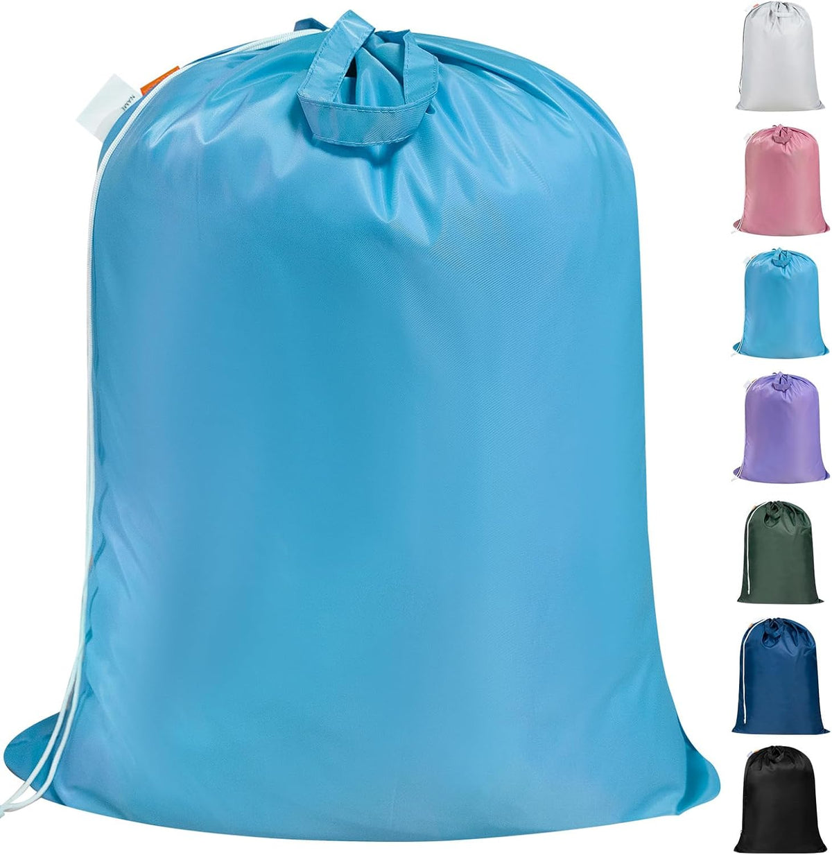 Polecasa Heavy Duty Large Laundry Bag with 130gsm Tear Resistant Fabric and Handles, Easy to Carry Durable Dirty Clothes Drawstring Bag, Perfect for College Dorm,Travel, 28”x36”,Gulf Blue