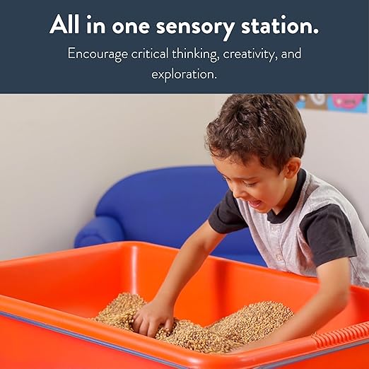 Children's Factory Medium Sensory Table – 18″ Height, Sandbox, Water Table for Kids, Red