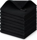 Homaxy 100% Cotton Waffle Weave Dish Cloths - 8 Pack Soft and Absorbent Dish Towels - 12 x 12 Inches Quick Dry Dish Rags - Black