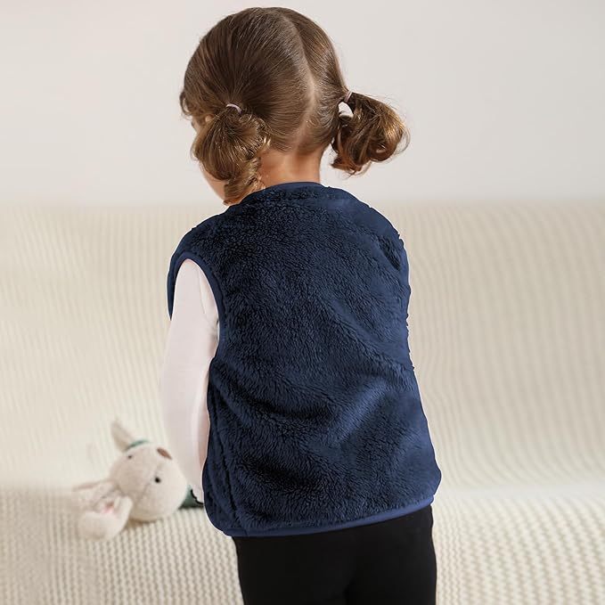 Baby Boys Girls Fleece Vest Zip Up Cute Bear Jackets Fuzzy Fall Winter Warm Clothes Newborn Outwear for Toddler Infant