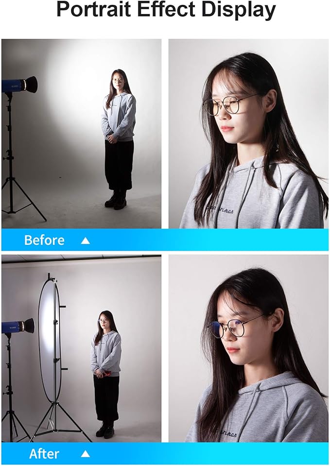 Selens 59x39in Pop-up Soft Light Diffuser Kit, with 6.6 Ft Light Stand & Clip Holder for Photo Studio Portrait and Product Shooting