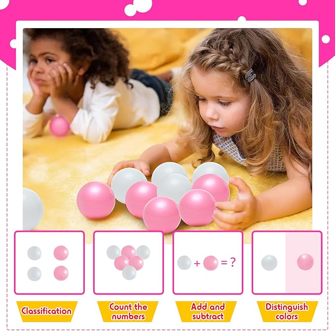 Vanland Ball Pit Balls for Baby and Toddler Phthalate Free BPA Free Crush Proof Plastic - Multicolored Pit Balls in Reusable Play Toys for Kids with Storage Bag