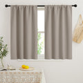 RYB HOME Small Window Curtains Blackout - Privacy Energy Saving Insulating Curtains Blinds for Bedroom Bathroom Basement Kids Nursery Kitchen, W 34 x L 48 inches, Sand, 2 Panels