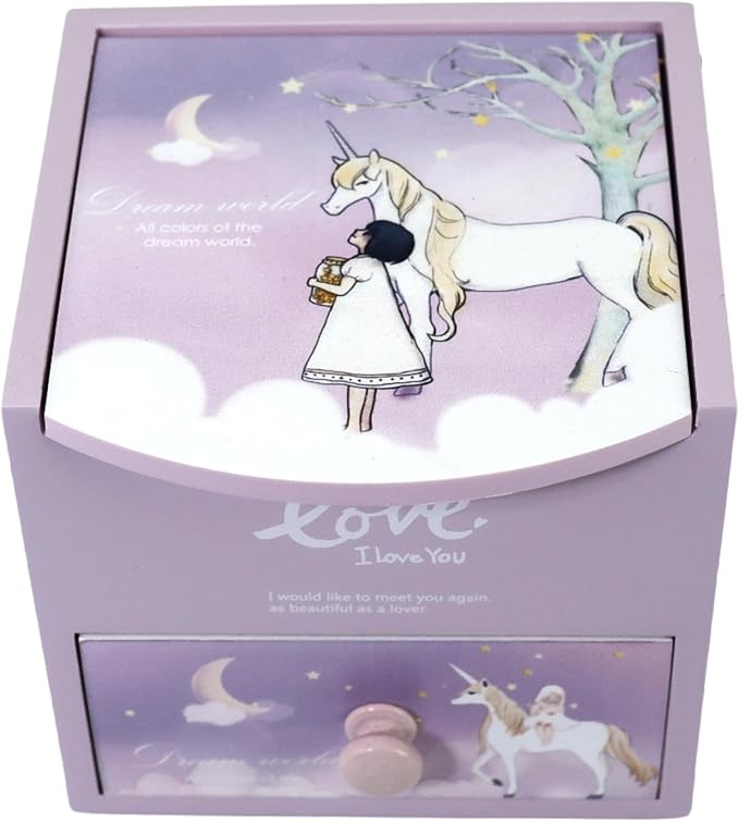 Girl Jewelry Box purple unicorn Tabletop Storage Box Little girl birthday christmas Gift kids jewelry box Organizer