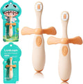 Kids Toothbrushes 2 Pack,Soft Bristle Toothbrushes for Baby 1-3 Years Old Cute Dinosaur Toothbrush for Toddlers Baby's First Training Toothbrush Anti-Strike Throat Not Easy to Shed Bristles