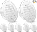Zonon 8pcs Stainless Steel Soffit Vents 6 Inch Round Dryer Vent Cover with Mesh Screen for Home Outdoor Bathroom Wall Ceiling Outside Exterior Exhaust White