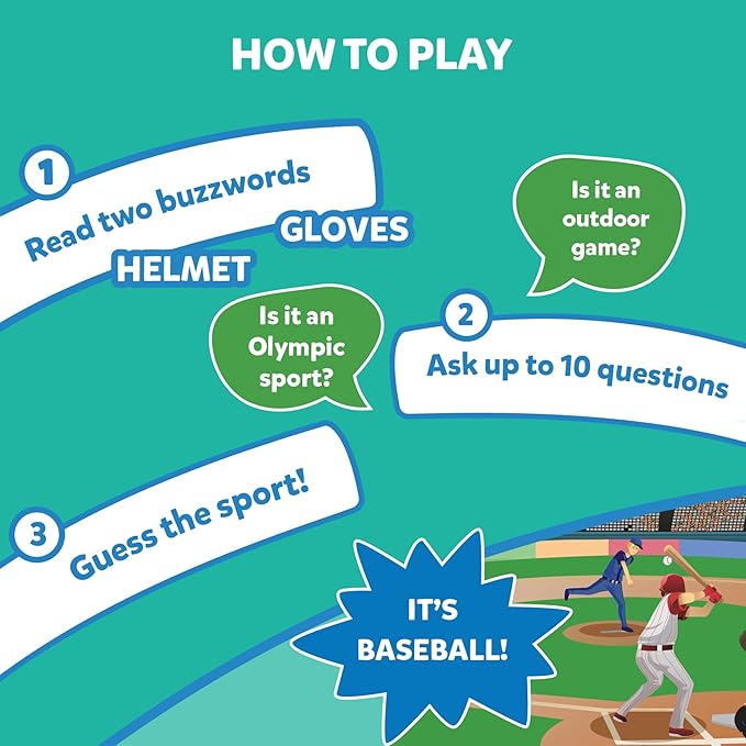 Skillmatics Guess in 10 Sports, Perfect for Boys, Girls, Kids, and Families Who Love Card Games, Toys, Travel Games, Gifts for Ages 6, 7, 8, 9 and Up