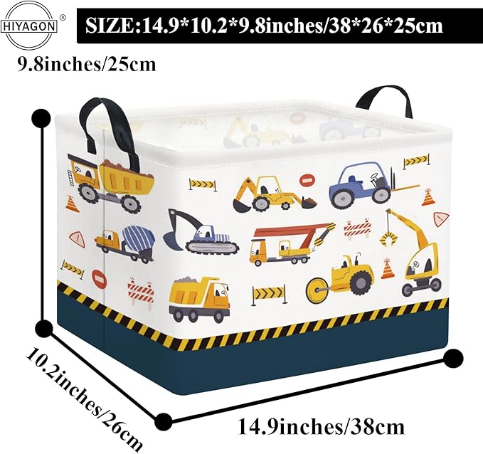 HIYAGON Rectangular Car Basket Kids Baby Storage Basket Toy Storage Bin Organizer Box Car Room Decor(Vehicle)