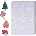 36 Sheets Holographic Sticker Paper,Holographic Laminate Sheets,A4 Size Clear Vinyl Sticker Sheets Self-Adhesive Rainbow Overlay Sheets,11.7 x 8.3 Inches（Five-Pointed Star）