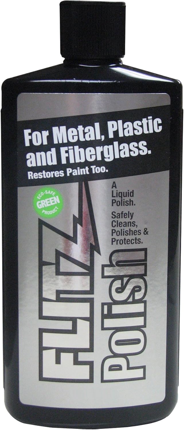 Flitz Multi Purpose Metal Polish Liquid - 3.4oz Bottle of USA-Made Tarnish Remover - For Aluminum, Chrome, Brass, Nickel, Silver - Non-Abrasive Metal Cleaner and Polish, Restorer (6 Pack)