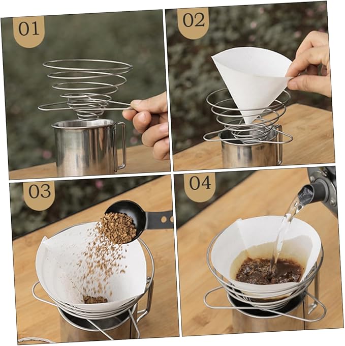 POPETPOP 1Pc Stainless Filter Reusable Drip for Brewing Efficient Coffee Strainer for Improved Taste and Easy Extraction for Camping