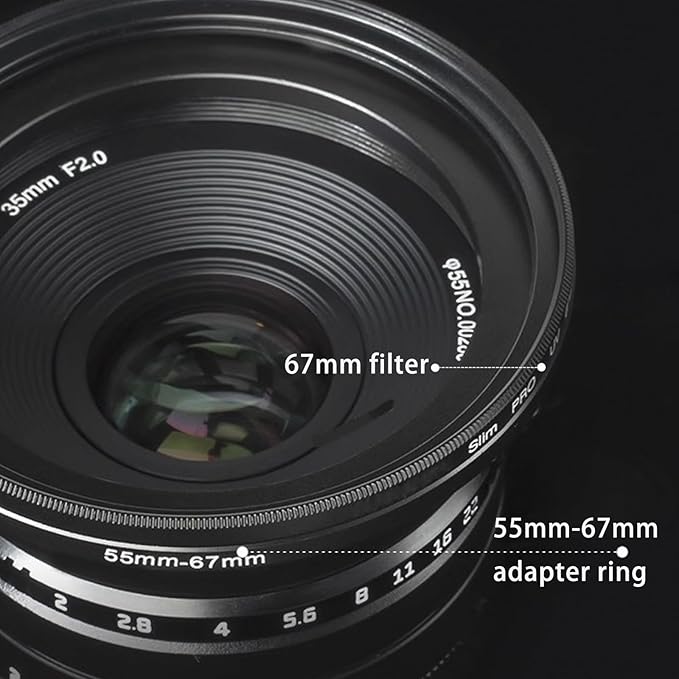 49mm Lens to 52mm Camera Lens Adapter 49mm to 52mm Step Up Ring Adapter Ring for All Brands of UV ND CPL, with Premium Lens Wiping Cloth 2 Pack (49mm-52mm)
