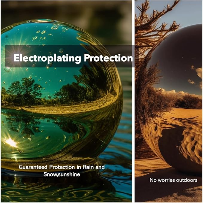 6 Inch Stainless Steel Gazing Globe,v2croft Hollow Ball Mirrored Surface Polished Shiny Sphere,Garden Stainless Steel Gazing Ball for Outdoor Lawn Pond Yard Ornament(Gold)