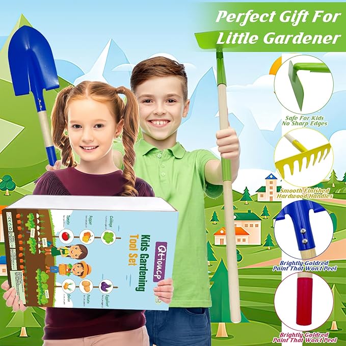Kids Gardening Tools Outdoor Toys Set Backyard Play Educational STEM Learning Pretend Toys Outdoor Indoor for Toddlers Kids Boys Girls
