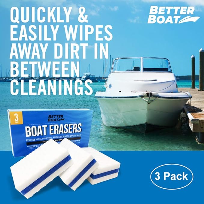 Premium Boat Scuff Erasers, Boating Accessories for Cleaning, Gift for Pontoon, Fishing, Jon Boats, Decks, Vinyl and Hull Cleaner, Gadgets for Men and Women