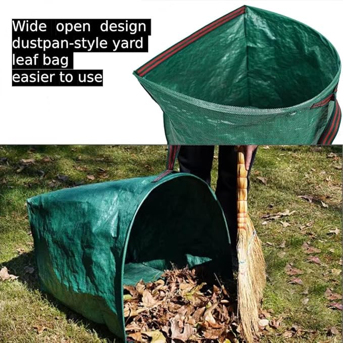 2 PACK Leaf Bag,Lawn Bags,Reuseable Yard Waste Bag, Heavy Duty Lawn and Leaf Bag With Gardening Gloves,40 Gallons Yard Bags for Leaves Lawn Grass Clippings Camping