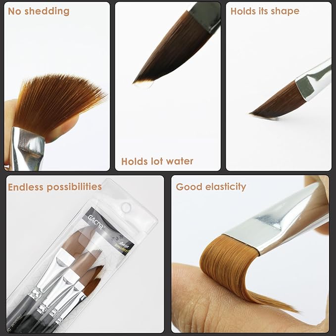 Dagger Striper Brush Set - 4 PCS Premium Watercolor Pinstriping Brushes Set with Korean Nylon Hair for Detail, Fine Lines, Acrylic, Ink, Gouache