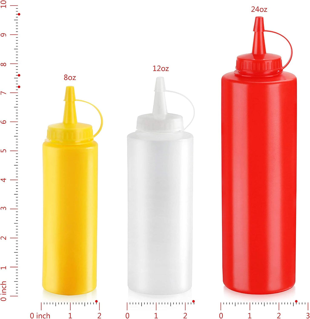 New Star Foodservice 26207 Squeeze Bottles, Plastic, 24 oz, Clear, Pack of 6