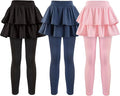Girls School Uniform Pants Leggings with Skirts Stretch Warm Jegging 4-12 Years