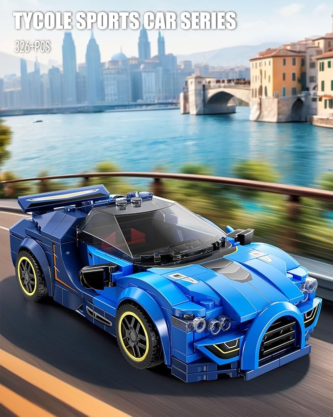 Super Sports Car Building Block Set with Display Case,Speed Race Car Building Kits Construction Toy,Car Collectible Model,Christmas Birthday Gift for Adults and Kids 6 and up(326pcs)