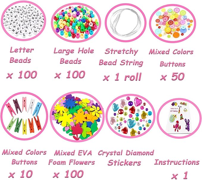 VLUSSO Arts and Crafts Supplies for Kids DIY Craft Kits Art Supplies Materials Kids Crafts Set with Pipe Cleaners Craft Box Preschool Homeschool Toys Gift for Boys and Girls Age 4 5 6 7 8