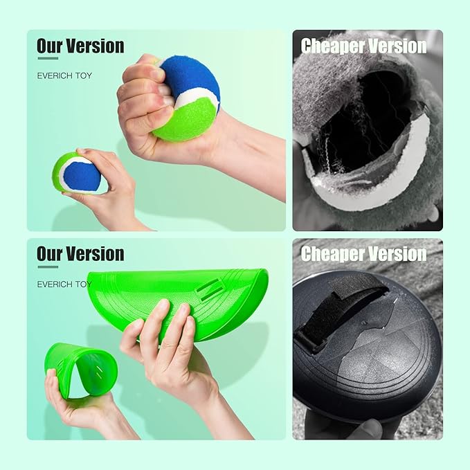 EVERICH Upgraded Toss and Catch Ball Game Set - Indoor and Outdoor Games for Kids 3-12, Beach Sand Pool Water Toy Includes 6 Paddles 6 Sticky Balls, Great Birthday Easter Gifts for Boys Girls