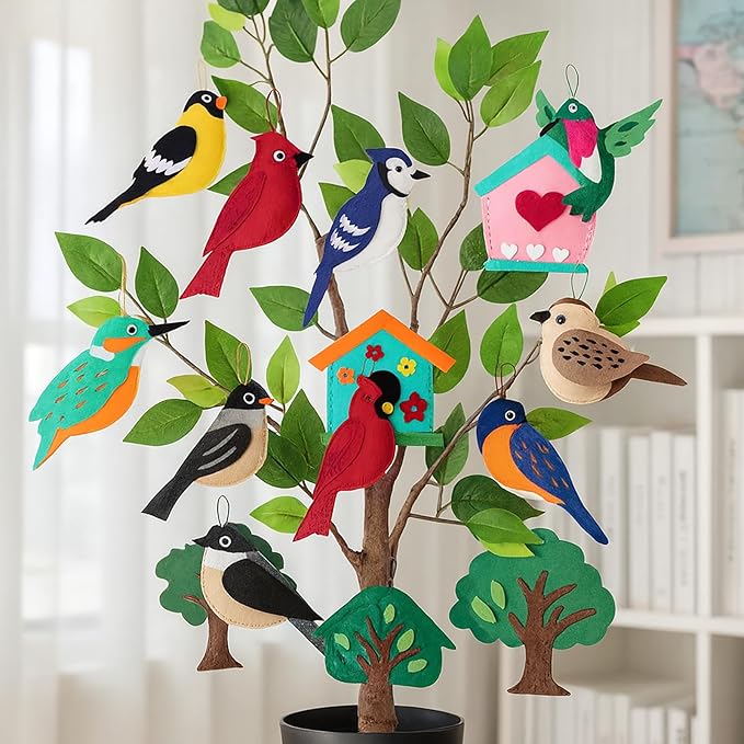 FYXGZZH Kids Beginner Sewing Kit – DIY Stuffed Craft Set with Pre-Cut Felt, Plastic Needle & Embroidery Thread, Educational Arts & Crafts for Boys & Girls Ages 6-12, Bird